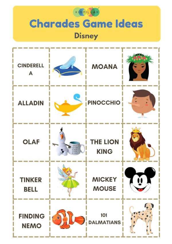 Charades Ideas For Kids, Teens & Family With Free Printable