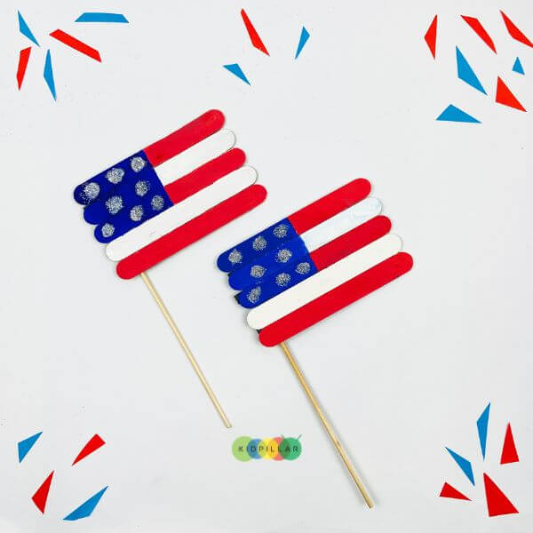 Popsicle Stick American Flag Craft For Kids - KidPillar